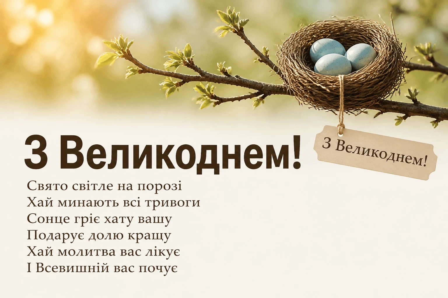 привітання з великоднем своїми словами