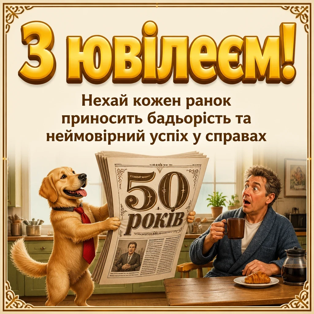 привітання з 50-річчям мужчині своїми словами