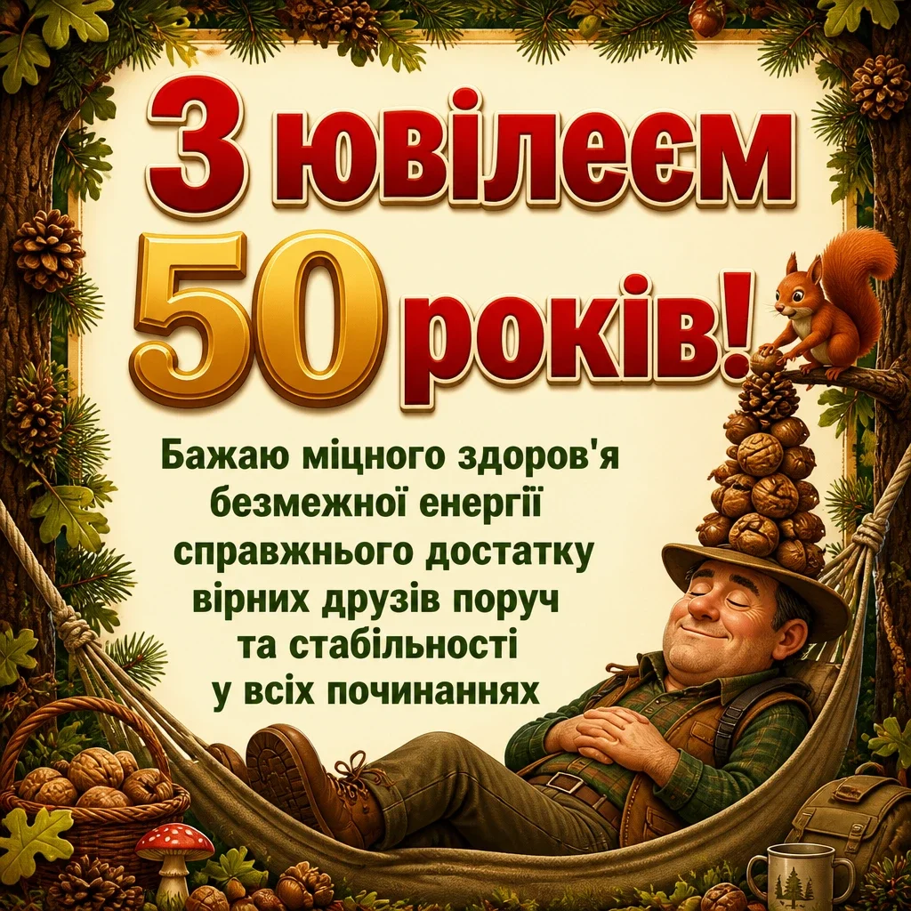 привітання з 50-річчям мужчині своїми словами