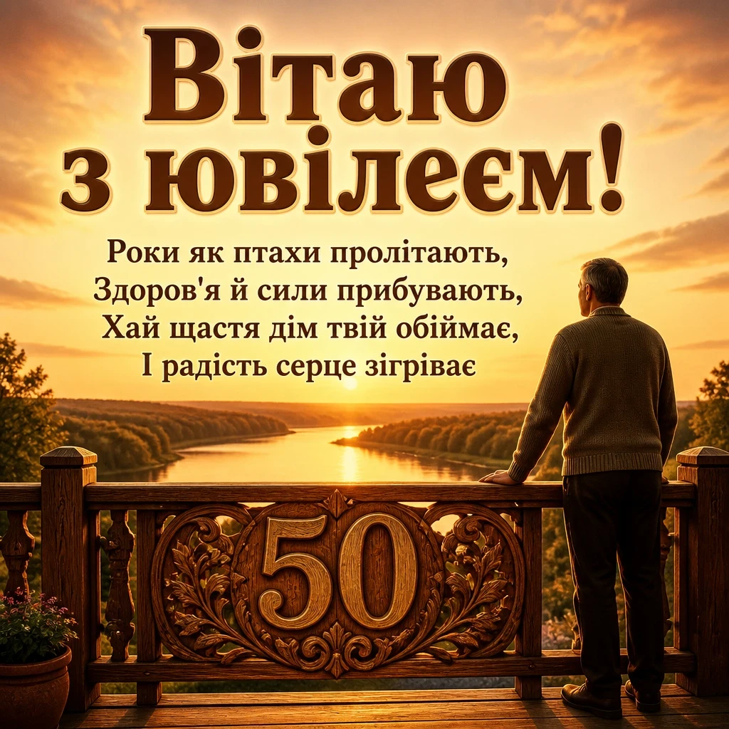 привітання з 50-річчям мужчині своїми словами