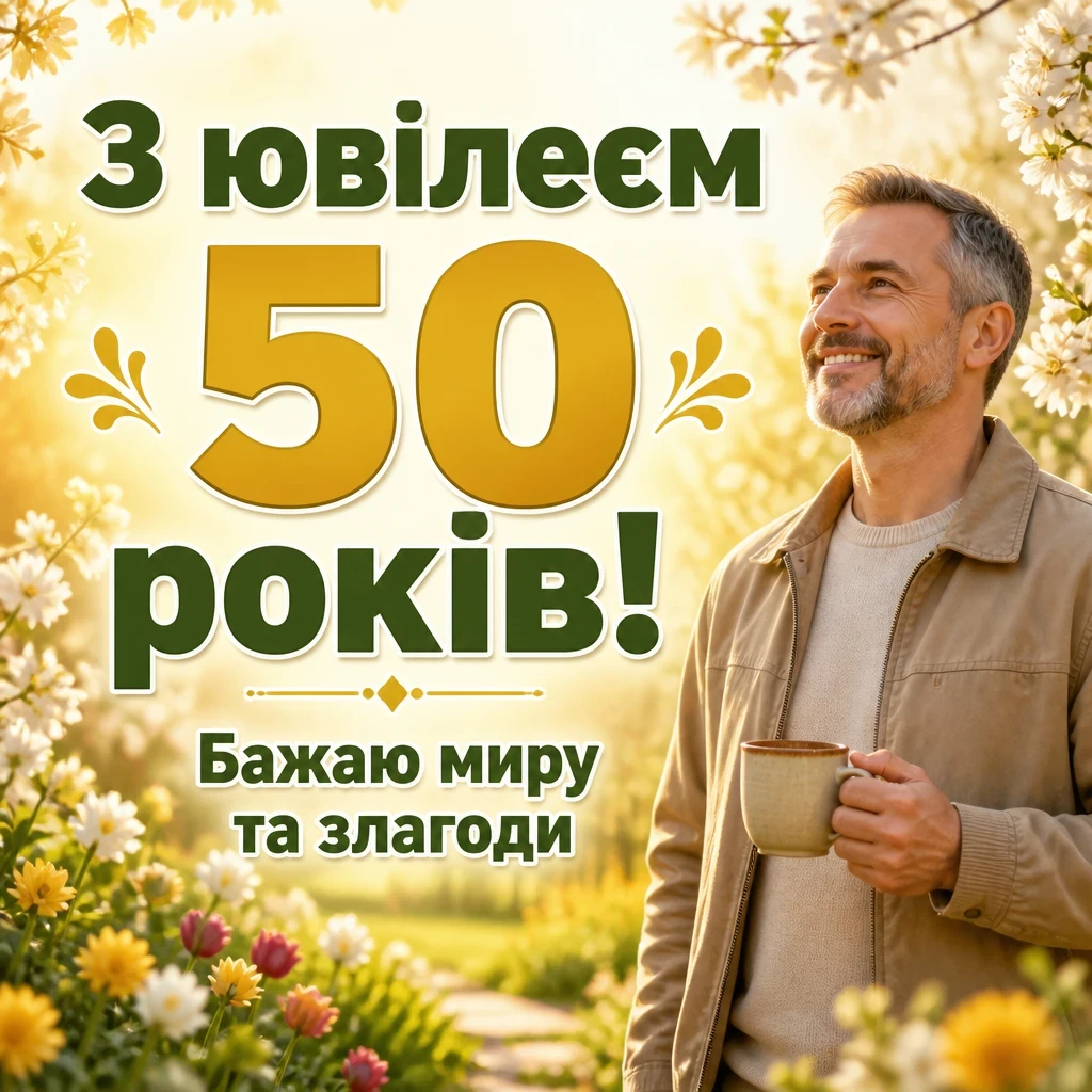 привітання з 50-річчям мужчині своїми словами