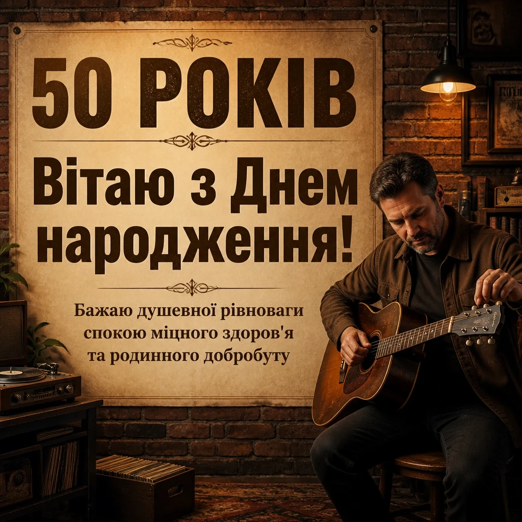привітання з 50-річчям мужчині своїми словами