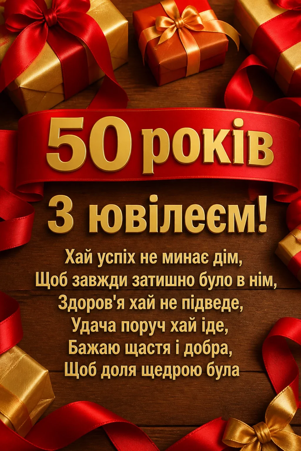 привітання з 50-річчям мужчині своїми словами