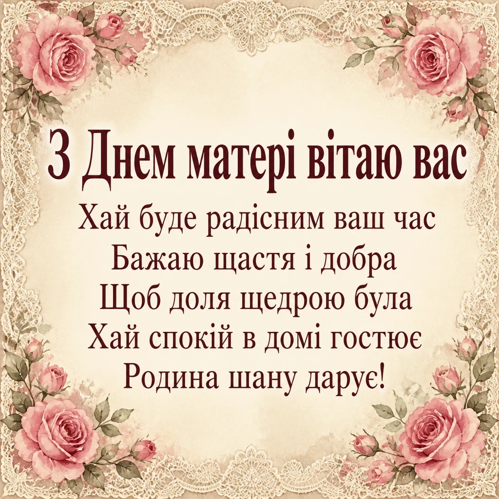 привітання з днем матері свекрусі
