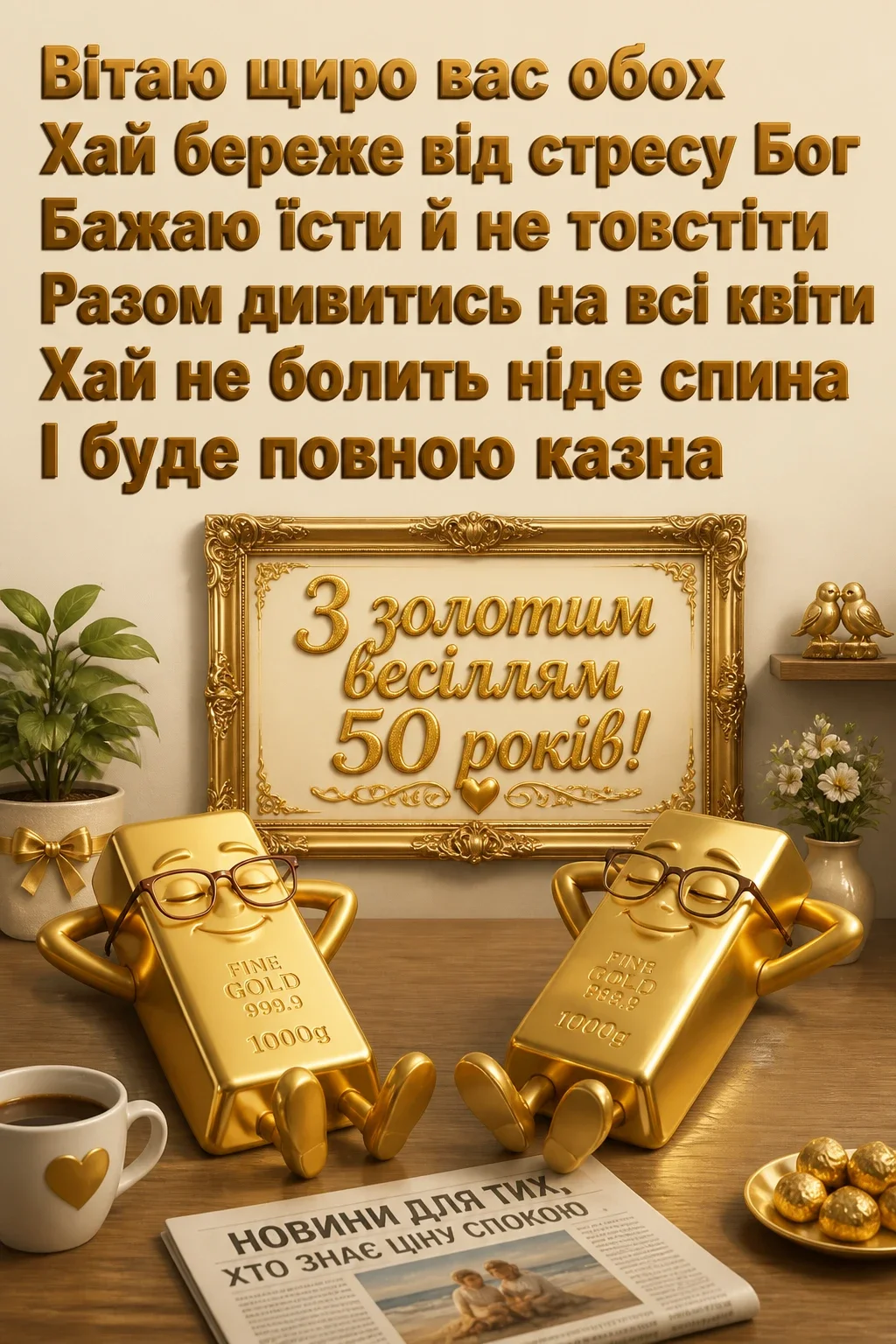 прикольні привітання з золотим весіллям