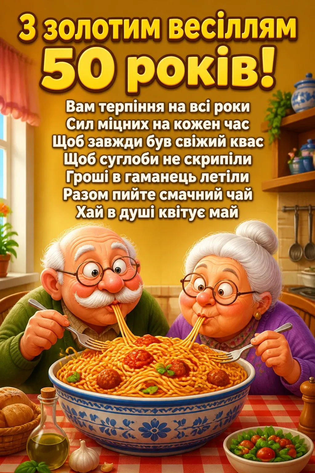 прикольні привітання з золотим весіллям
