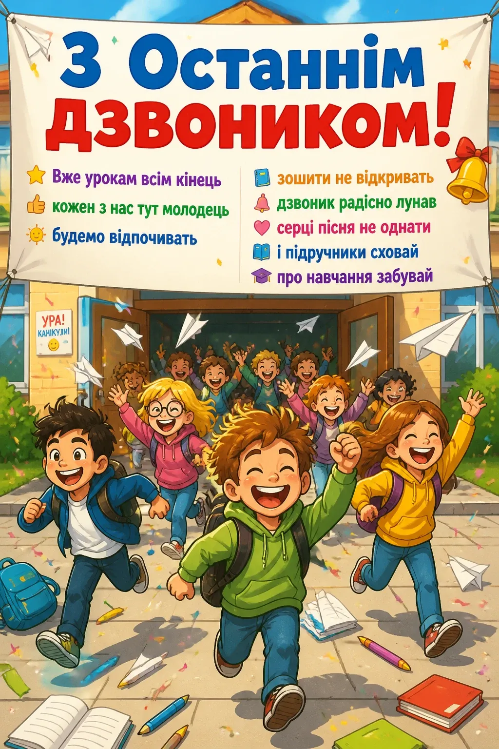 прикольні привітання з останнім дзвоником