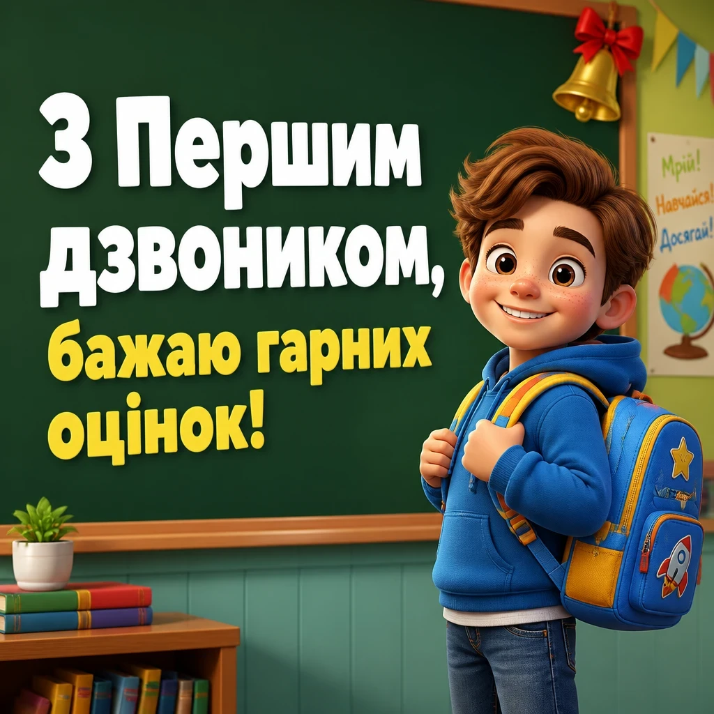 першокласнику перший раз у перший клас привітання