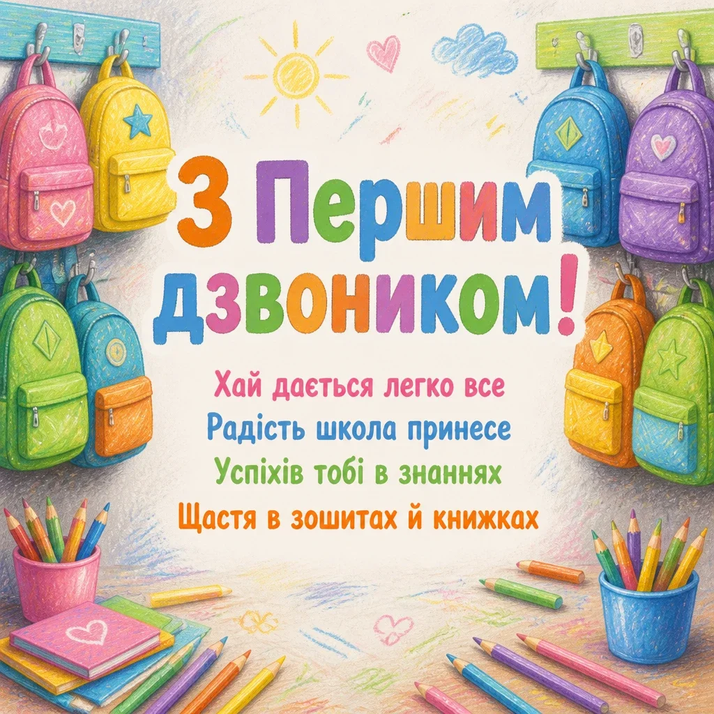 першокласнику перший раз у перший клас привітання