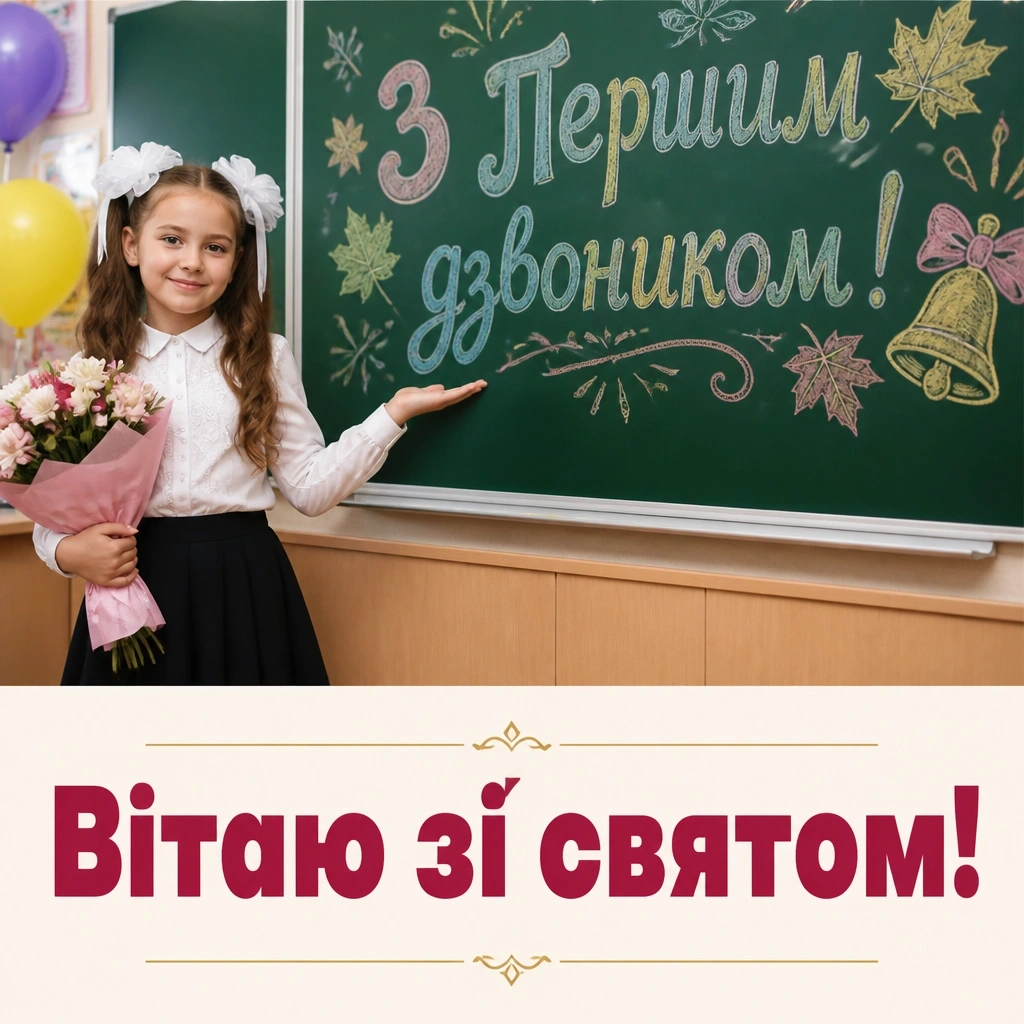 першокласнику перший раз у перший клас привітання