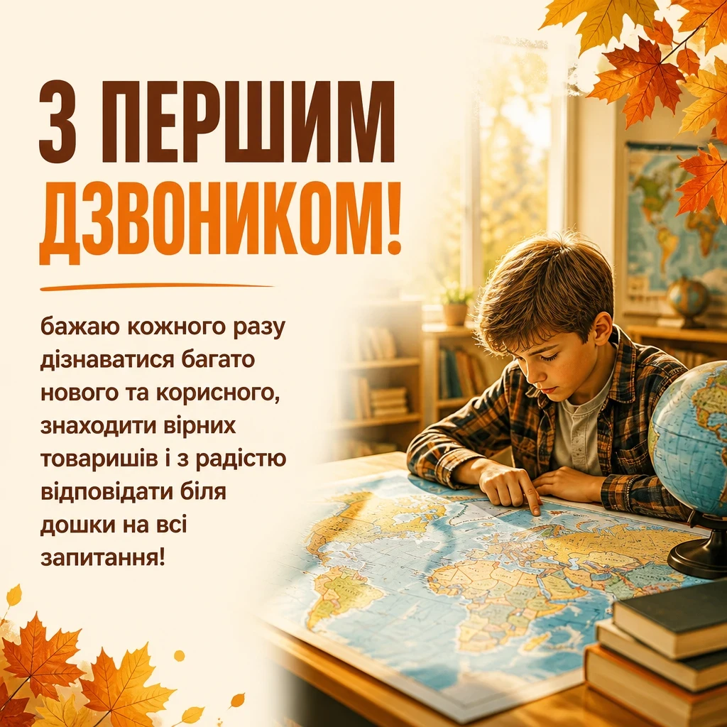 першокласнику перший раз у перший клас привітання