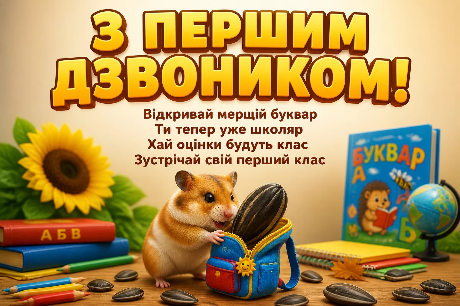 першокласнику перший раз у перший клас привітання