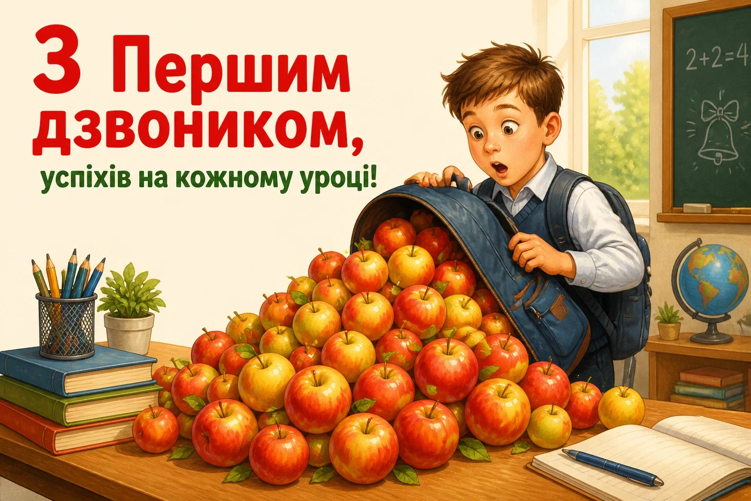 першокласнику перший раз у перший клас привітання