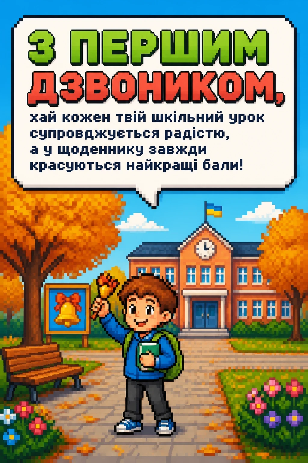 першокласнику перший раз у перший клас привітання