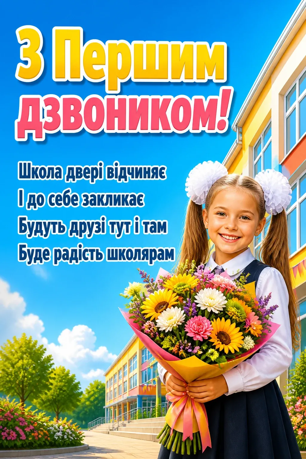 першокласнику перший раз у перший клас привітання