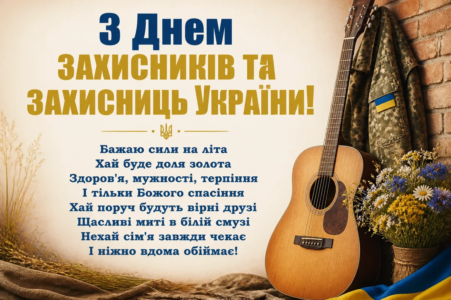 привітання з днем захисників та захисниць україни