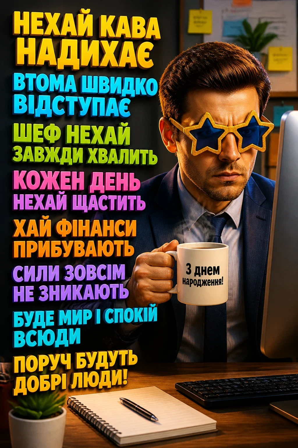 прикольні привітання з днем народження колезі чоловіку