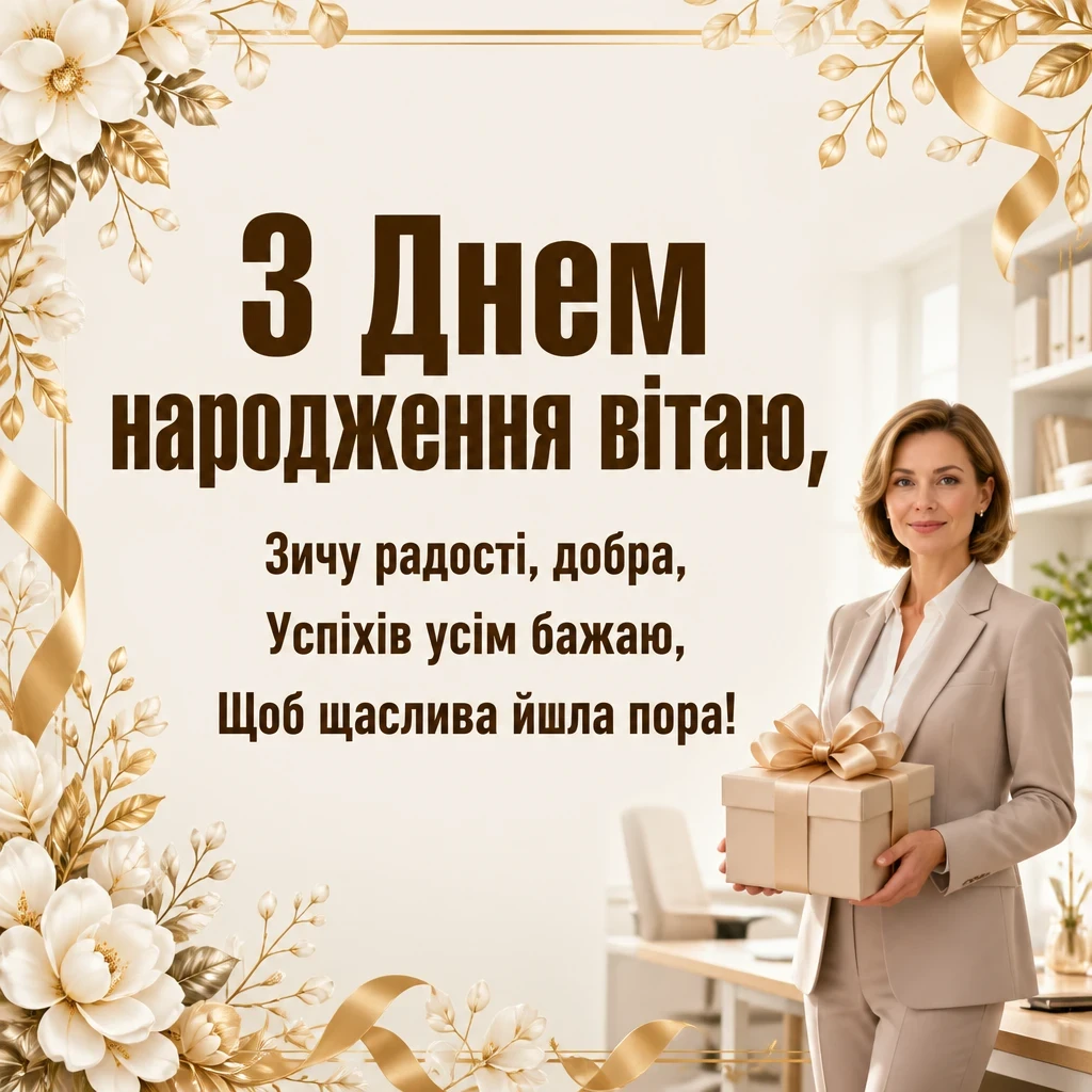 привітання з днем народження жінці керівнику