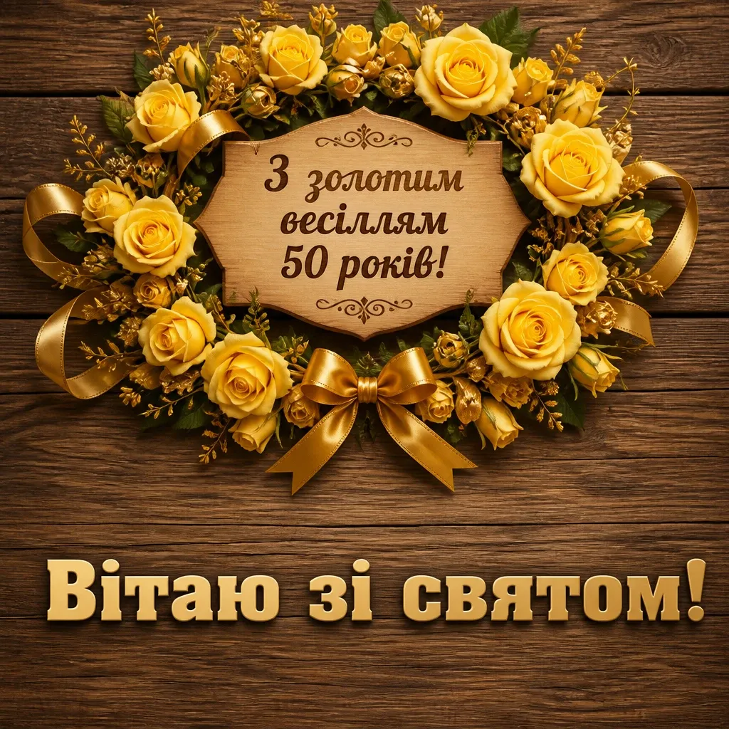 привітання з золотим весіллям своїми словами