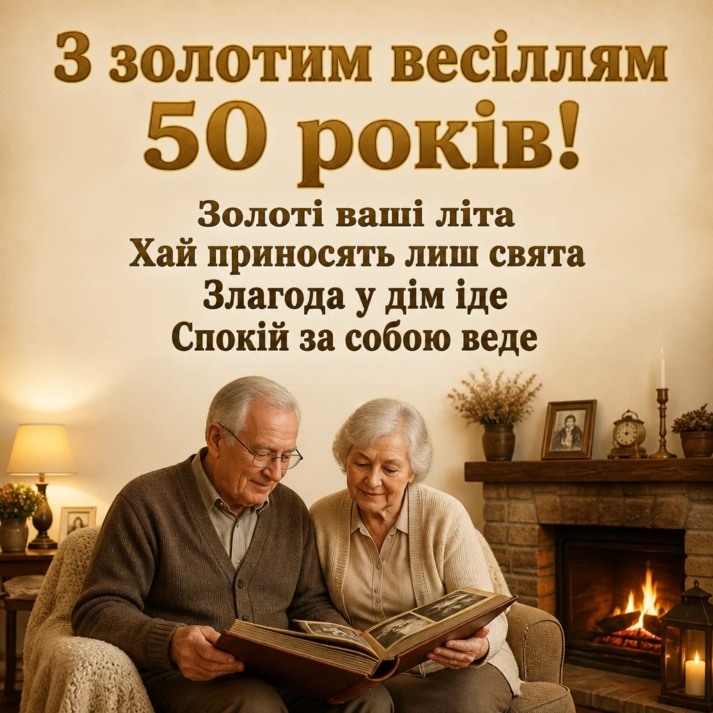 привітання з золотим весіллям своїми словами