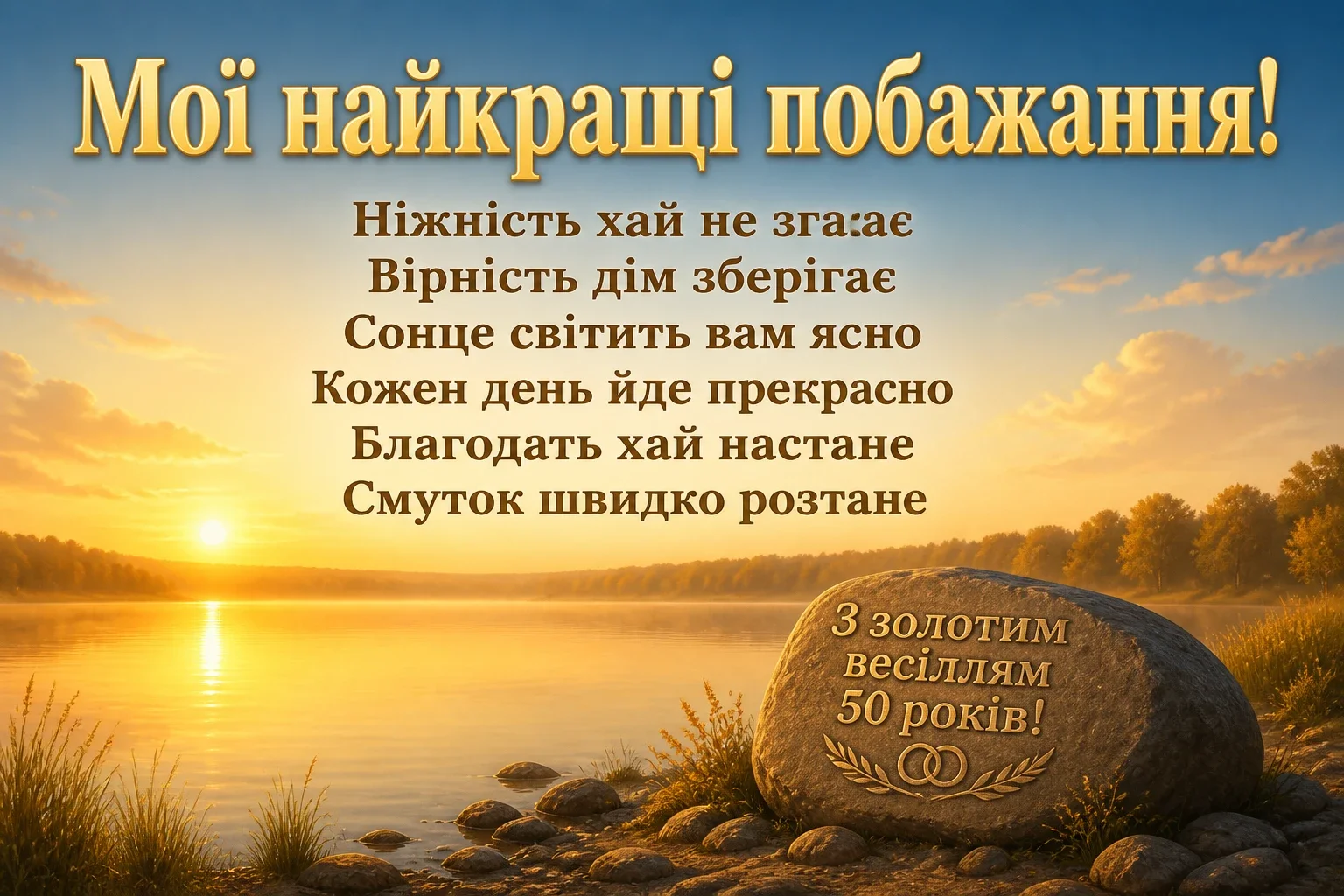 привітання з золотим весіллям своїми словами