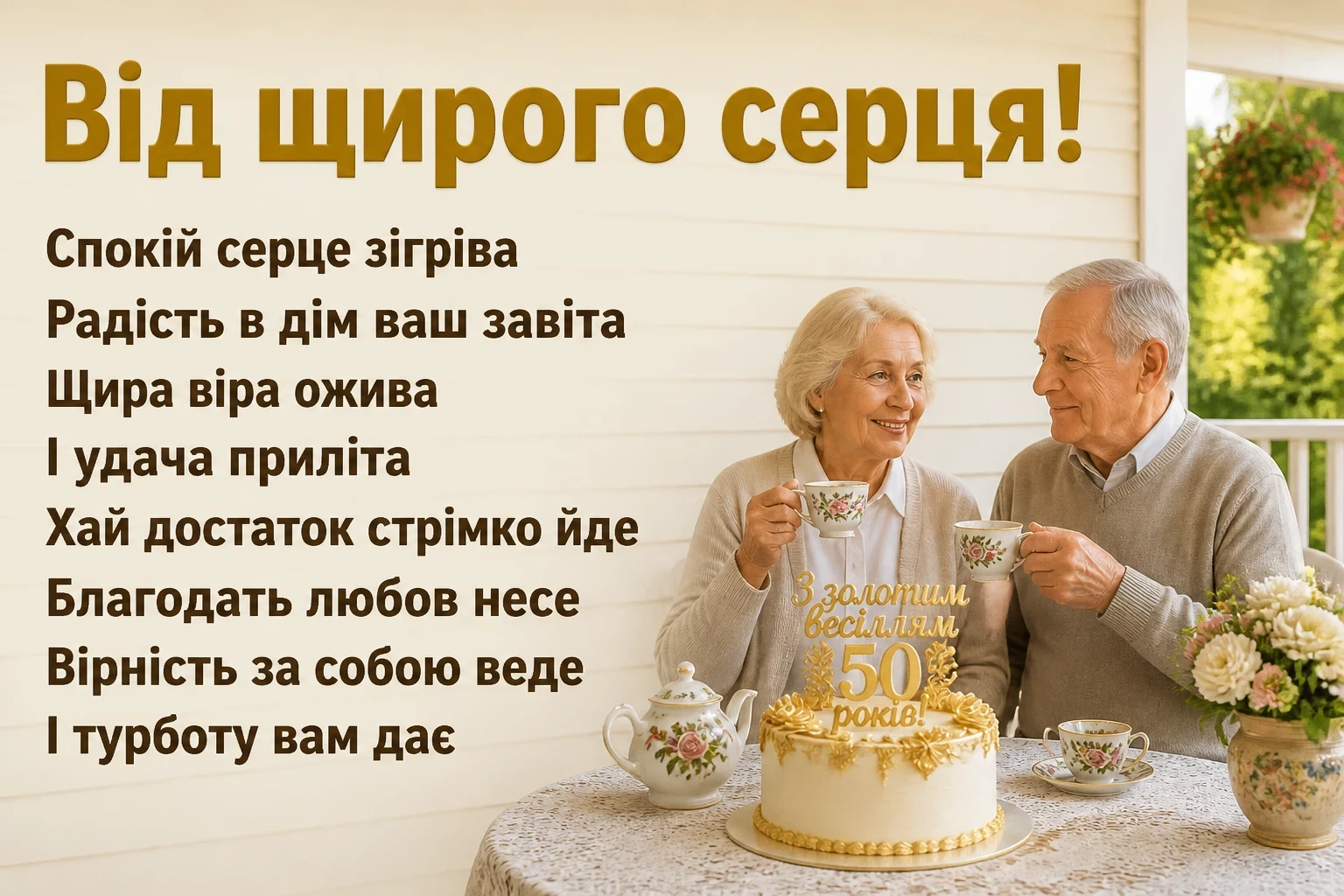 привітання з золотим весіллям своїми словами