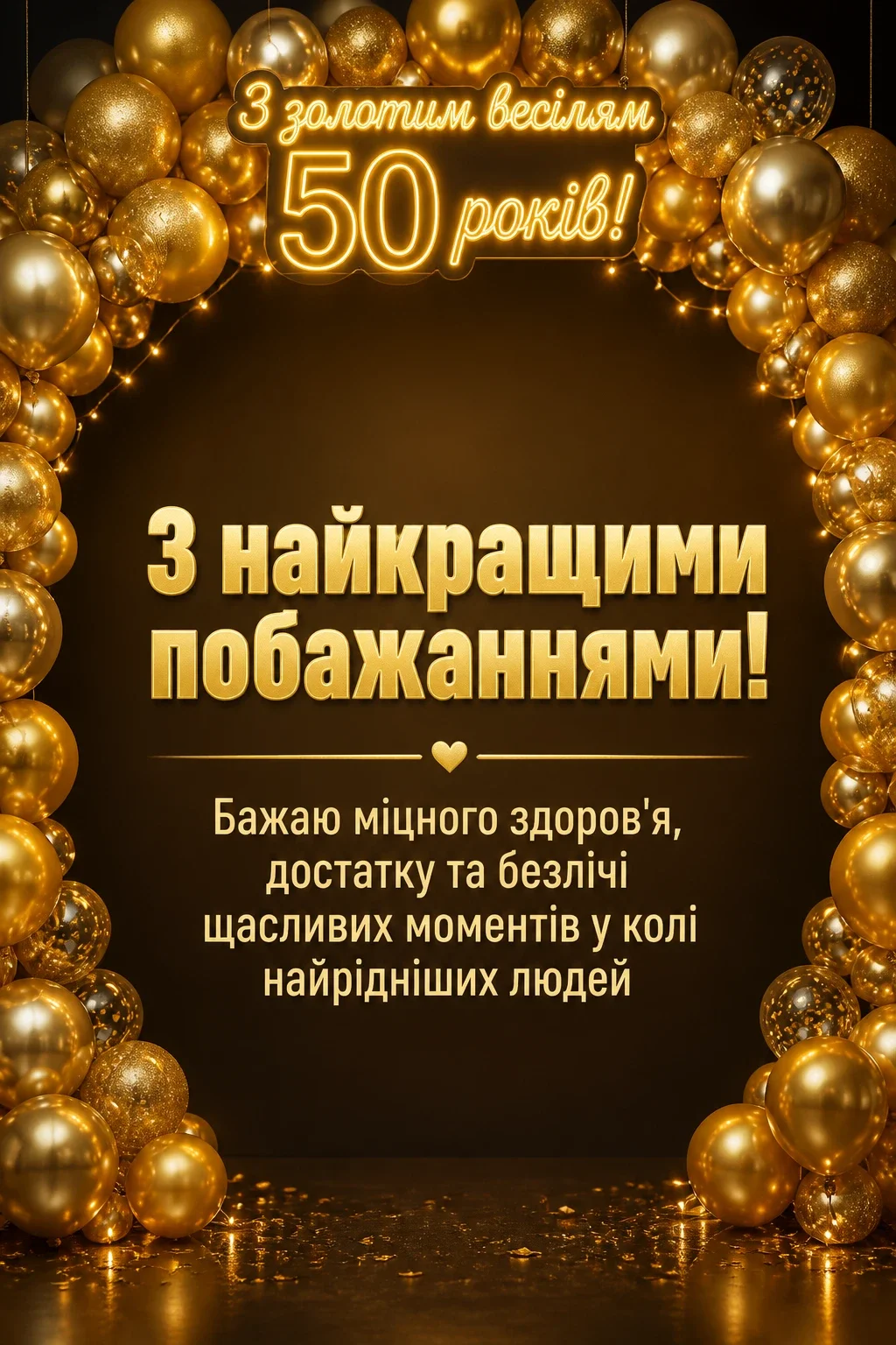 привітання з золотим весіллям своїми словами