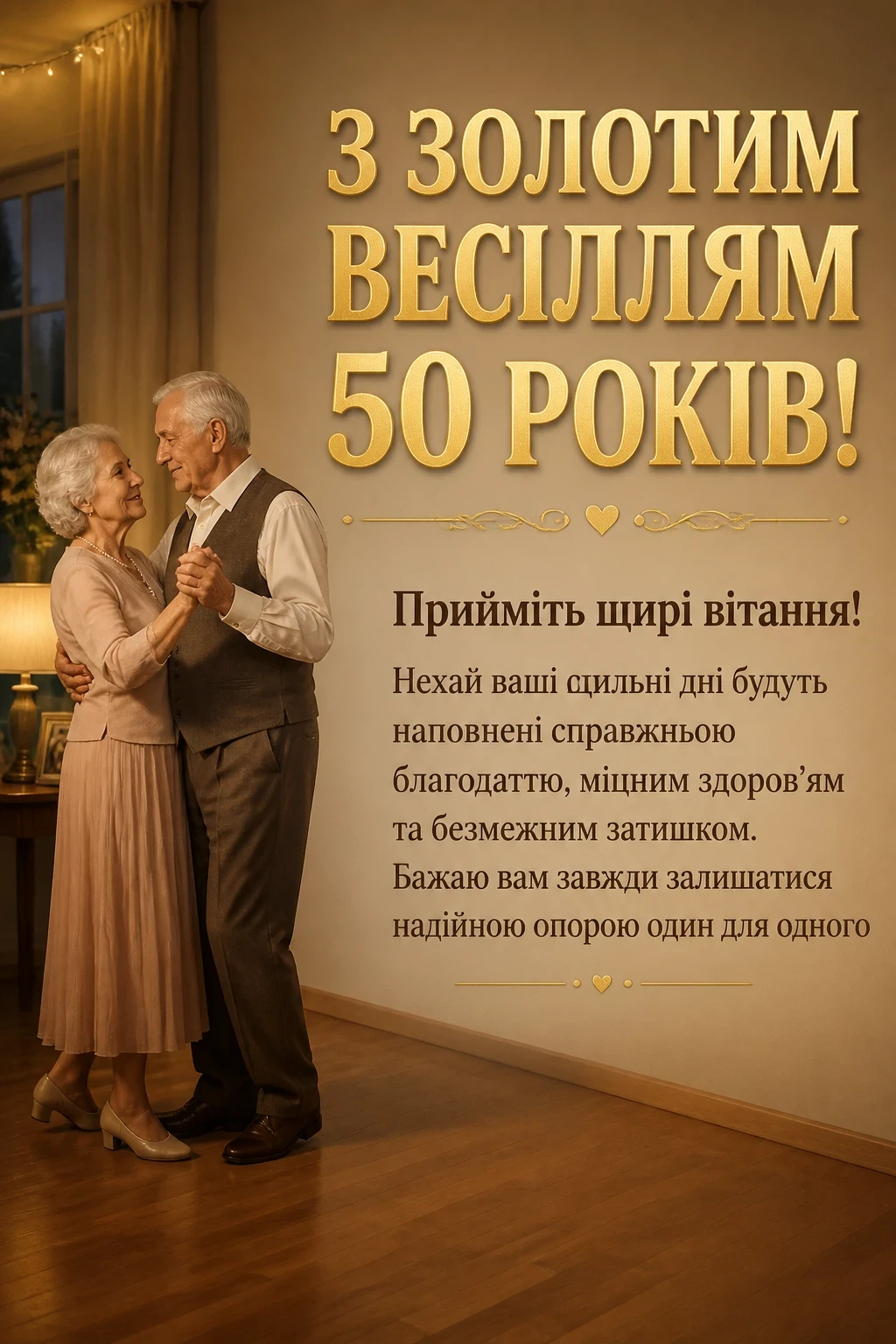 привітання з золотим весіллям своїми словами