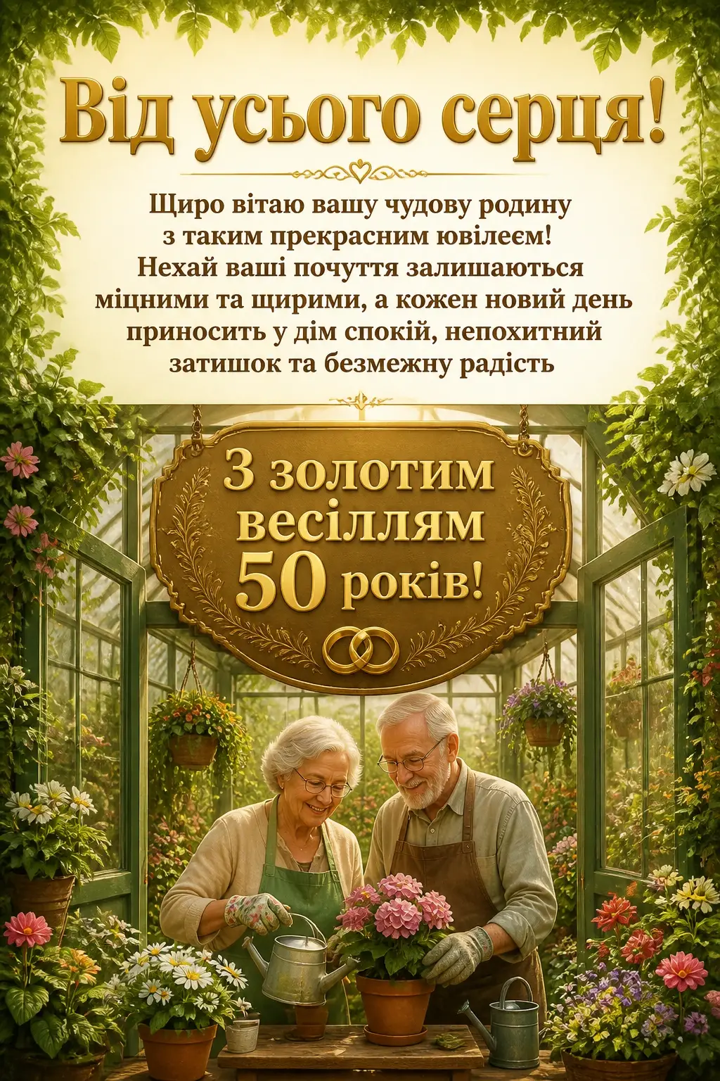 привітання з золотим весіллям своїми словами