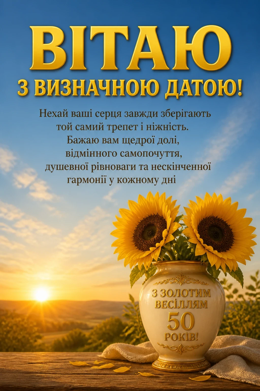 привітання з золотим весіллям своїми словами